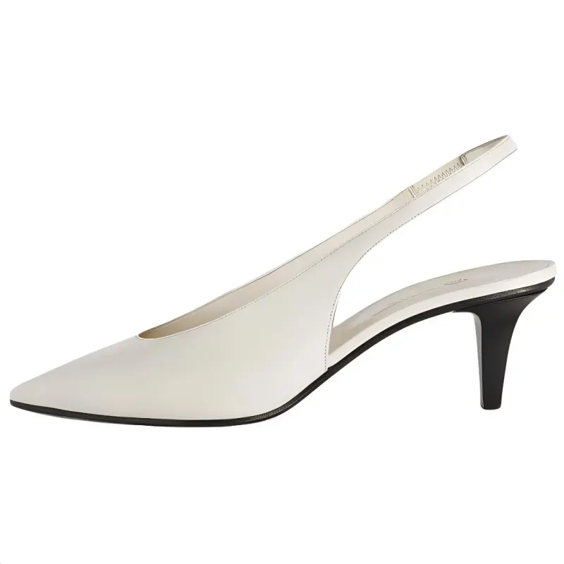 Loro Piana Rebecca Cone Heel High Heels 5.5cm Women's White