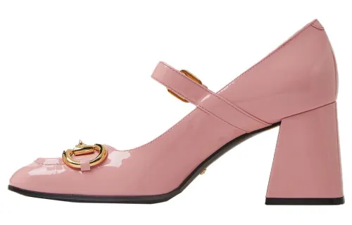 GUCCI Chunky Heel High Heels Women's Pink