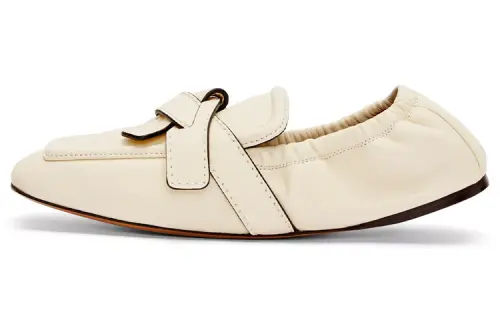 LOEWE Gate Leather Casual Shoes Women's Milk White