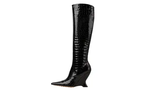 Bottega Veneta Punta Leather Knee high Boots 10cm Women's Black