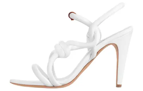 LOUIS VUITTON Rivage Leather One Strap Sandals 10cm Women's White