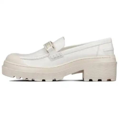 DIOR Code Calfskin Platform Shoes Women's White