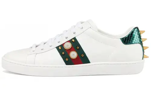 Gucci Wmns Ace Studded 'White' Women's