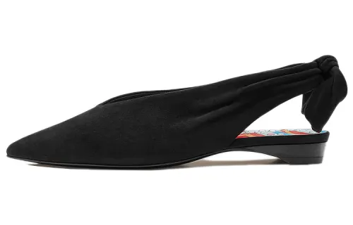HERMES Eva Leather Casual Shoes Women's Black