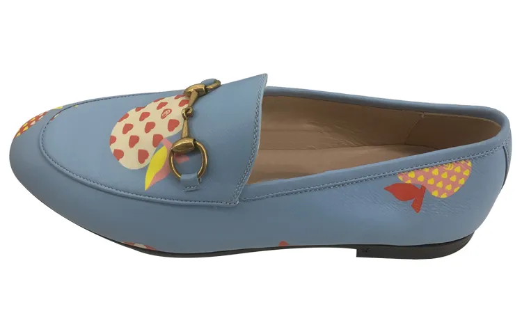 GUCCI Leather Slip On 'Blue Red' Women's