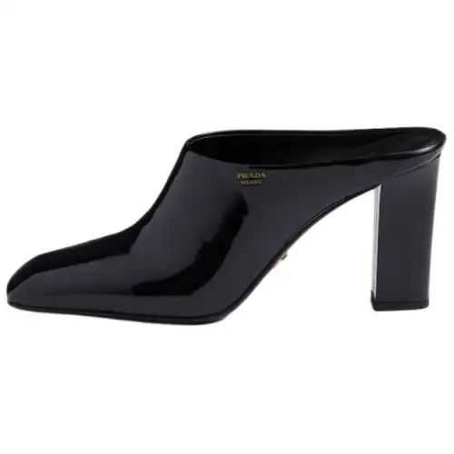 PRADA Closed Toe Slippers 8.5cm Women's Black