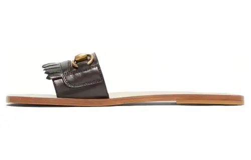 GUCCI Horsebit Slide Slippers Women's Black