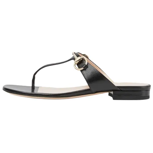 GUCCI Abrasion Resistant Flip Flops Women's Black