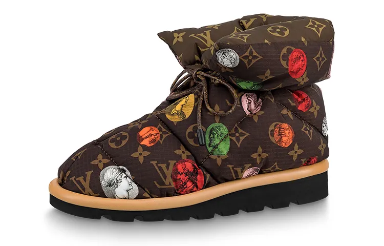 LOUIS VUITTON Coverage Snow Boots Women's Brown