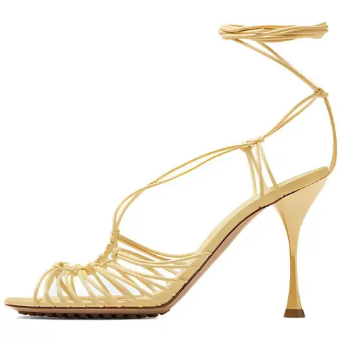 Bottega Veneta Dot Stylish Sandal 7cm Women's Moonlight White