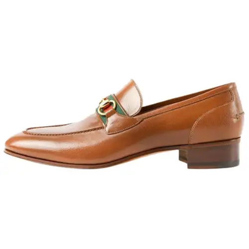 Gucci Horsebit Web-Stripe Loafer 'Brown' Women's