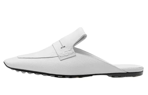 HERMES Eloge Closed Toe Slippers Women's White