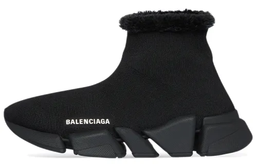 Balenciaga Speed 2.0 Fabric High top Casual Shoes Men's Black