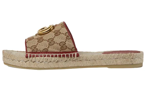 GUCCI GG Matelassé Canvas Sandals Women's