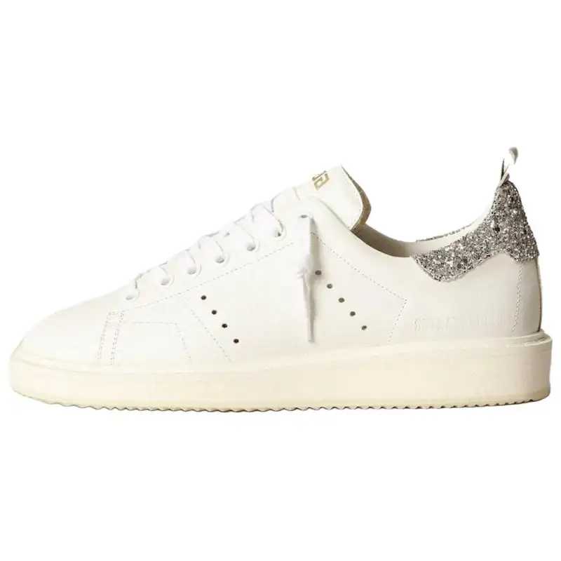 Golden Goose Cow Leather Low top Skateboard Shoes Women's White