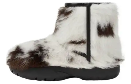 Bottega Veneta Sheepskin Short Snow Boots Men's White