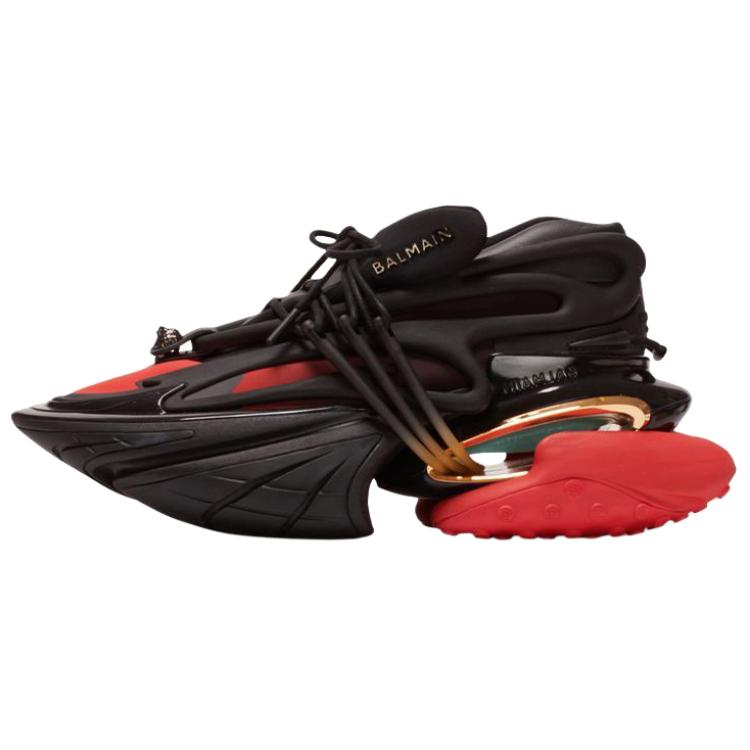 BALMAIN Balmain Unicorn lace-up fashionable platform low-cut sports and casual shoes for men black and red