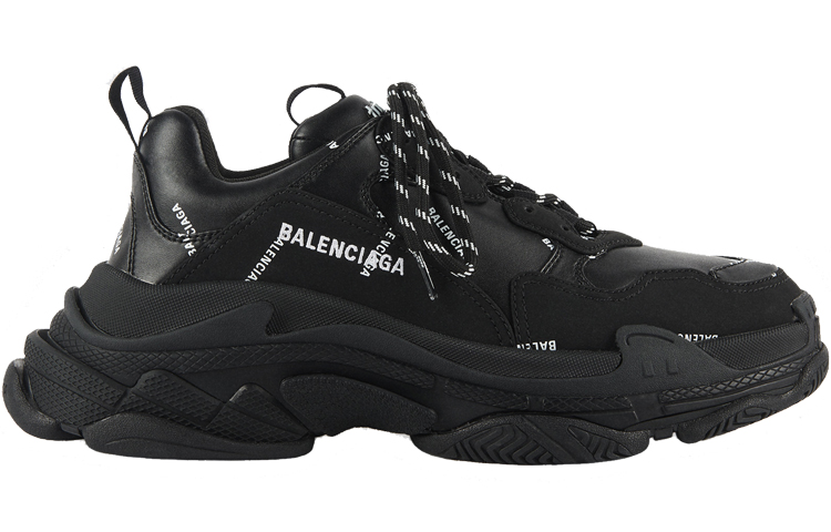 Мужские кроссовки Balenciaga Triple S Allover Logo Sneaker (черный) — фото 2