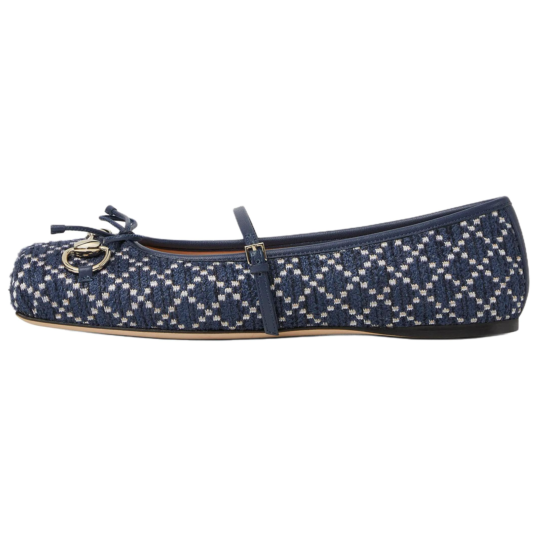 Женские туфли Gucci Horsebit (синие)