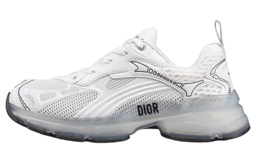 DIOR Vibe Monogram Lace Up Low top Casual Shoes Women's White