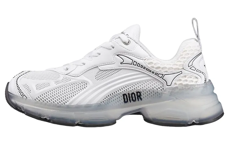 DIOR Vibe Monogram Lace Up Low top Casual Shoes Women's White