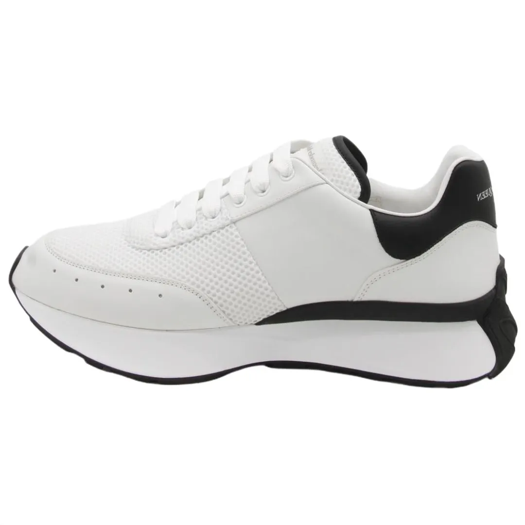 Alexander McQueen Logo Printed Mesh Lace Up Sneakers