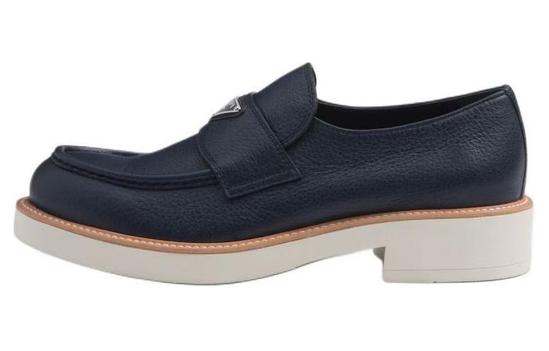 PRADA Triangle-logo Leather Loafers