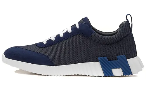 HERMES Bouncing Low top Casual Shoes Men's Marine Blue