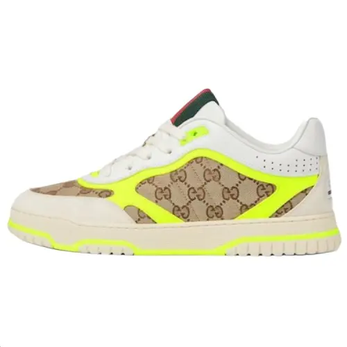 Gucci Re-Web Sneaker 'GG Canvas - Beige Fluorescent Yellow'