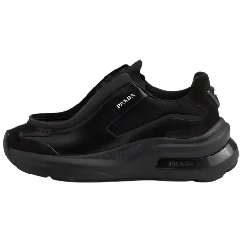 PRADA Systeme Brushed Leather Sneaker 'Black'