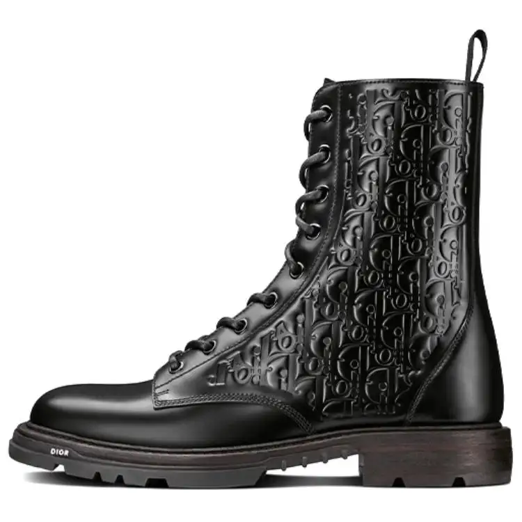DIOR Explorer 2 Boots Black DIOR Oblique Embossed