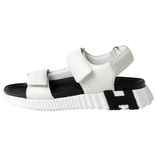 HERMES Junior Leather One Strap Sandals 3.8cm Men's White