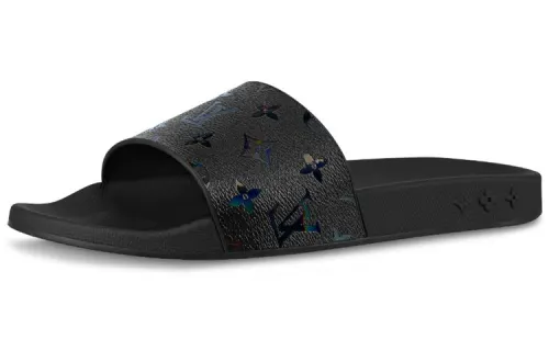 LOUIS VUITTON Waterfront Slide Slippers Men's Black