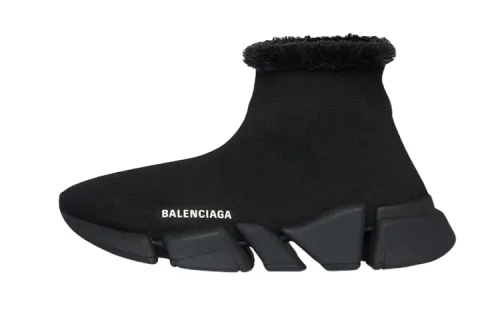 Balenciaga Speed 2.0 Recycled Fake Fur Black Women's