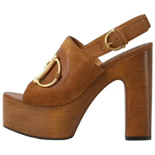 GUCCI One Strap Sandals 13cm Women's Brown