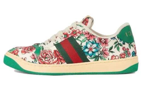 GUCCI Screener Leather Low top Skateboard Shoes Women's Multicolor
