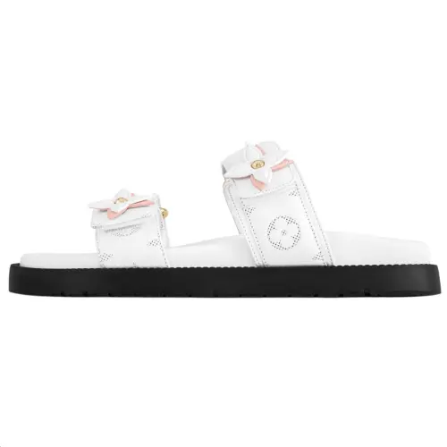 LOUIS VUITTON Sunset Slide Slippers Women's White