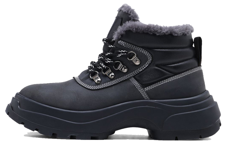 Maison Margiela Maison Margiela Warm and wear-resistant fleece-lined lace-up short-leg snow boots for women gray