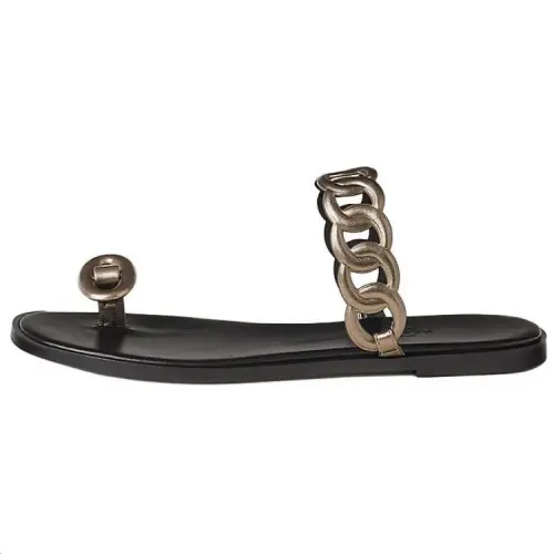 HERMES Ios Slide Slippers Women's Gold