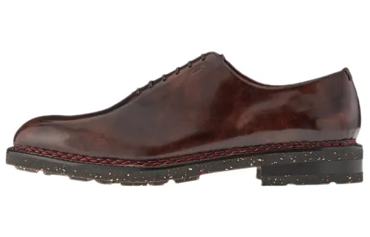 FERRAGAMO Top Grain Cow Leather Oxford Shoes Men's Casual Shoes Men's Brown
