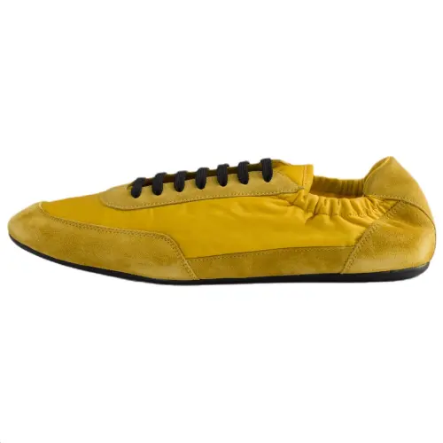 PRADA Collapse Suede Low top Casual Shoes Men's Yellow