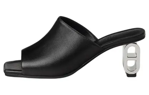 HERMES Slide Slippers Women's Black