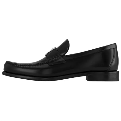 LOUIS VUITTON Major Cow Leather Loafers Men's Black