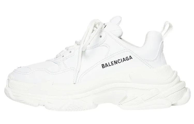 Balenciaga Triple S Artificial Leather Low top Chunky Sneakers Men's White