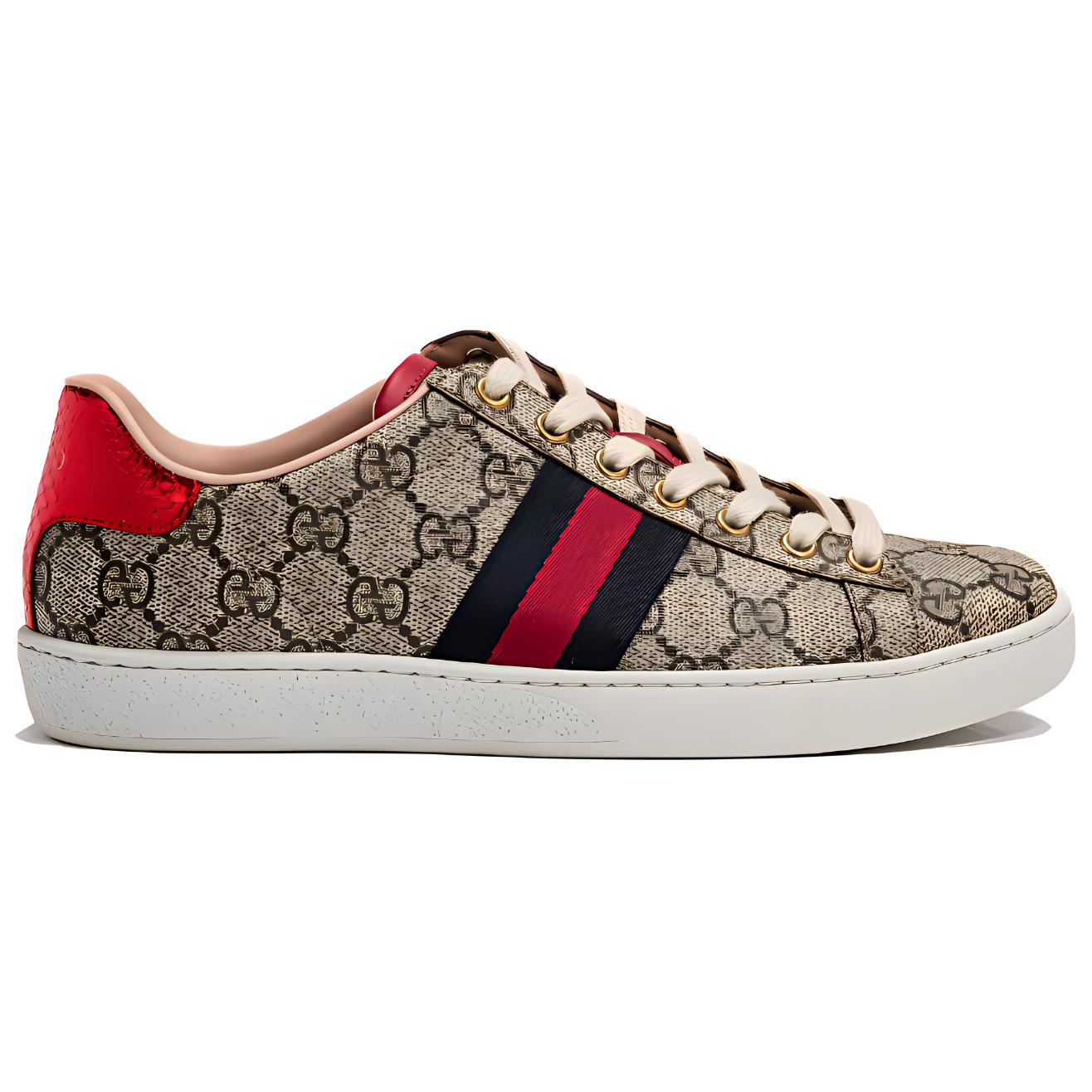 Женские кеды Gucci ACE GG Supreme (бежевые) — фото 2