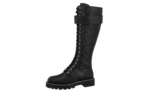 LOUIS VUITTON Territory Knee high Boots Women's Black