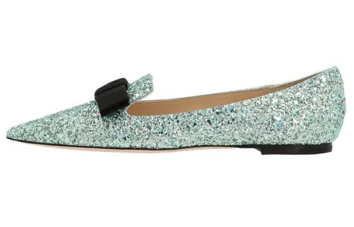 Jimmy Choo Gala Ballerina Flats Sequin Flat Casual Shoes Women's Miami Mint Green