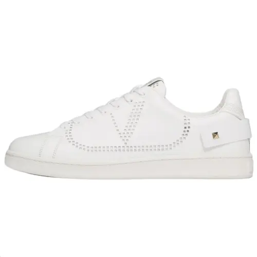 Valentino Backnet Cow Leather Low top Stylish Skateboarding Shoes Men's White