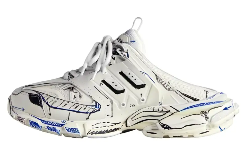 Balenciaga Track 3.0 Mules 'White Graffiti Black' Women's