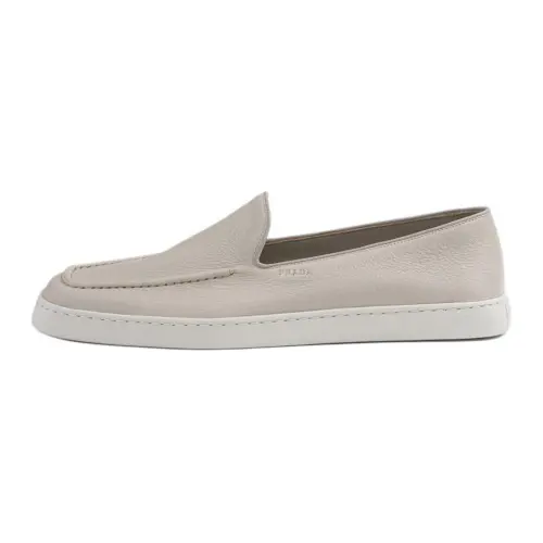 PRADA Leather Casual Shoes Men's Gray